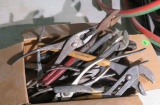box of over 20 assorted pliers