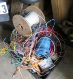 Scrap Wire on spools and loose, in bin
