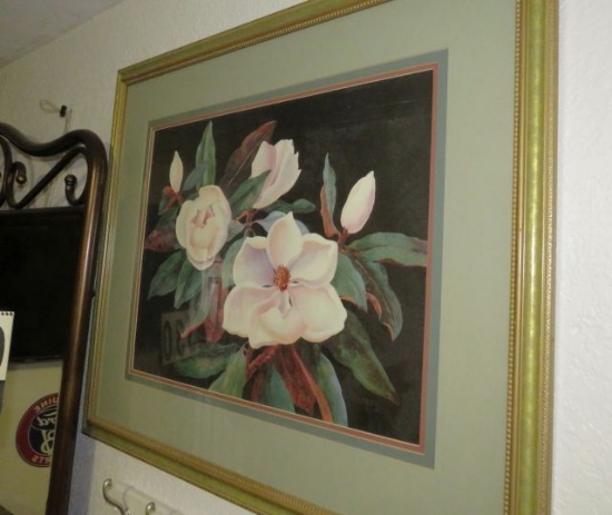 framed print of Magnolia 26”h x 30” wide overall