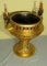 Egyptian urn gold leaf ceramic with King Tut  20” high 17” diameter