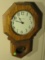 pendulum style St Charles wood musical wall clock  battery powered 19” high  x 12” w