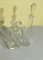 pair glass decanters 17” and 11” high