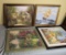 group of 4 framed paint by  number paintings 24 x 26 frame size