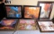group of 6 paint by number framed paintings 24” x 22”