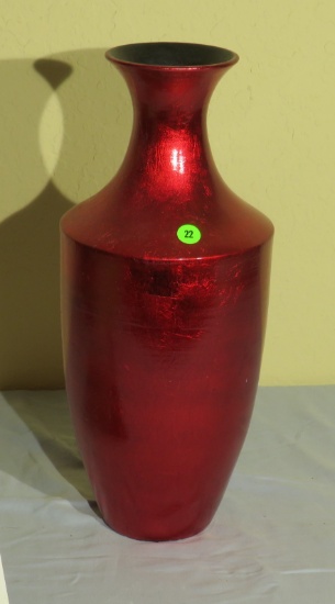 ceramic red vase 17” high x 9” diameter
