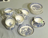 Willow Wedgewood coffee cups and saucers (comes with 2 extra saucers)