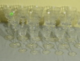 etched and frosted glass cordial stems (10) large (5) small