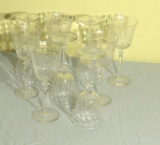 etched and frosted wine goblets