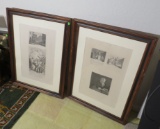prints of antique lithographs framed 32” x 24” wide