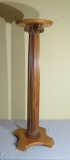 wood fluted plant stand 42” high x 16” square base