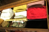 cloth napkins, table runner, and doilies (top drawer of buffet)