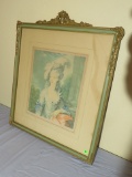 framed print of Hon Mrs. Graham by Thomas Gainsborough 24” x 21”