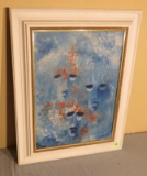 framed :faces in the dark” signed by J Piening 1968 24 x 19