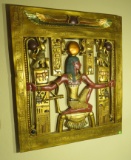 Egyptian wall art with gold leaf 36 x 31