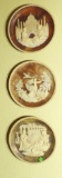 Incolay stone limited edition Anthony and Cleopatra, Skylark, Taj Mahal lovers collector plates