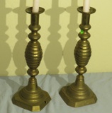 pair brass candle holders 13: high