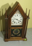 wind up pendulum style mantle clock 19” high x 12” wide x 6” deep
