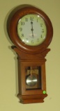 Westminster oak chimed pendulum wall clock 26” high x 13” wide