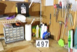 hand tools and cleaning supplies