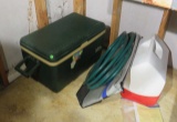 group of ice coolers and garden hose