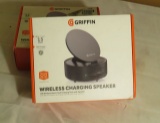Griffin black wireless charging station with blue tooth speaker