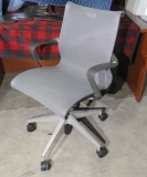 Silver Office chairs with fine mesh backs