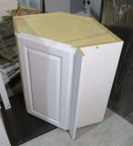 White finish corner cabinet