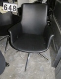 Black sculpted office chair, SoHo Concepts, faux leather