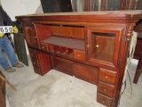 Executive wood desk, cabinet top, Cherry finish, solid wood, 68