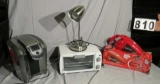 Keurig coffee maker , table top oven toaster, desk light with flex head, Dirt  Devil upholstery vac