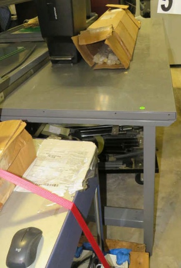 Steel Industrial Work Table, 8'L x 30" adjustable leg height