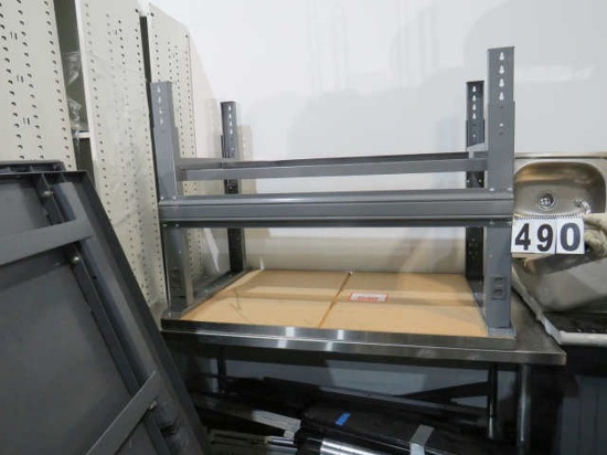 4' steel table with stainless steel top  48"x 30", adjustable height