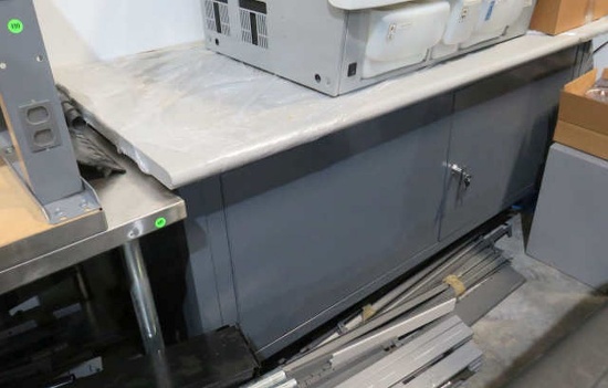 Steel Table on casters, 72"l x 30"w x 36"H