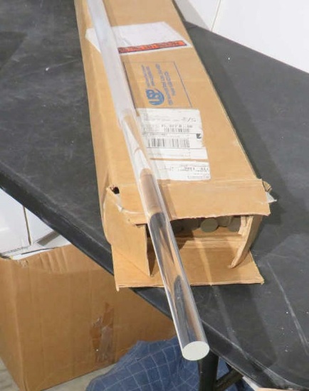 box of 12 solid Plexiglas dowels 20” x 1”