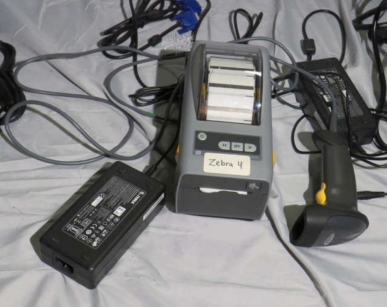 Zebra label maker and bar code scanner