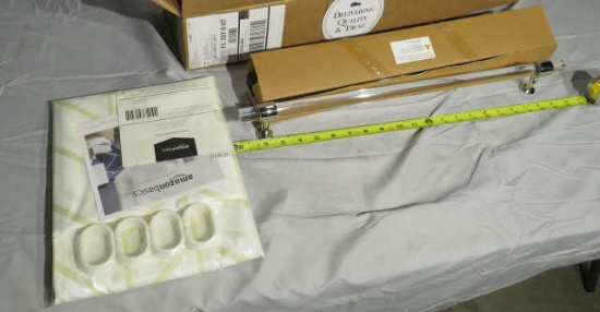 decorative new towel bars and shower curtain set
