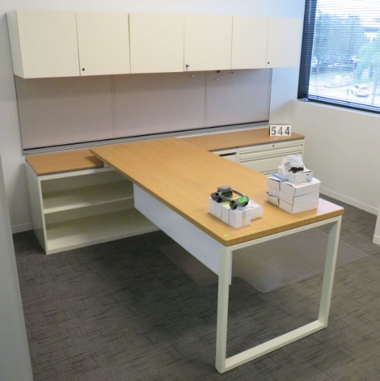 complete office furniture set includes desk, cabinet and shelf unit SW office