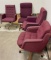 Red Fabric Rolling Desk Chairs