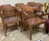 1940's Solid Walnut Finish Fire House Chairs, Boling Chair Co.