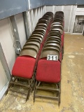 Steel Folding Chair with Red Cushion