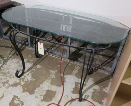 Steel & Glass Sofa Table, 46Wx22"Dx28"H