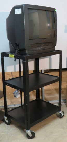 Quasar 21" Television/VCR Combo on Rolling Cart