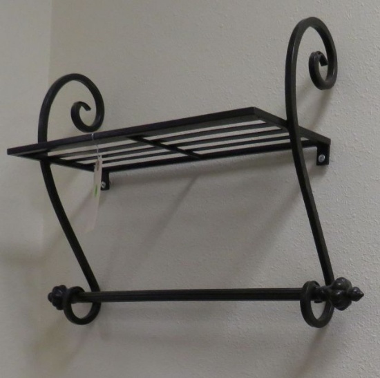 Metal Wall Shelf with Hanger Bar