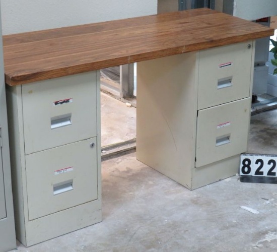 Double Filing Cabinet Desk