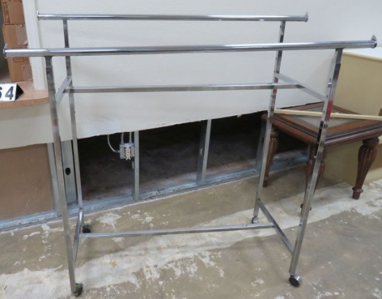 5' Rolling Double Rail Clothing Rack