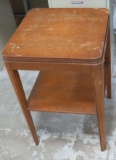 Wood 2 Shelf Short Table, 17