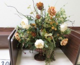 Bronze Urn Planter with Flowers