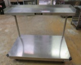 Delfield stainless steel work table and under shelf on casters (50