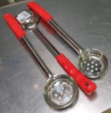 Winco 2 oz. Solid Food portion control perforated stainless spoons