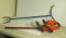 Black and Decker hedge hog corded hedger, hand scarifier